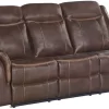 Elements International Carrera Brown Reclining Sofa