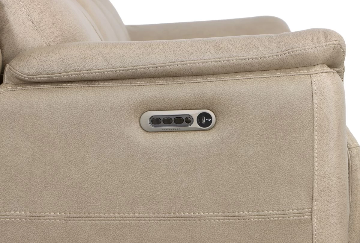 Flexsteel® Crew Pebble Power Reclining Sofa With Power Headrests And Lumbar 8 Flexsteel® Crew Pebble Power Reclining Sofa With Power Headrests And Lumbar - Image 8