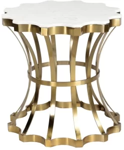 Blue Ocean Traders Ersa White Marble Side Table