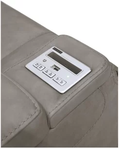 Signature Design By Ashley® The Man-Den Gray Leather Power Reclining Loveseat With Adjustable Headrest -Furniture comprehensive store fcfd6c9a e621 4627 9f84 9a274a011d85