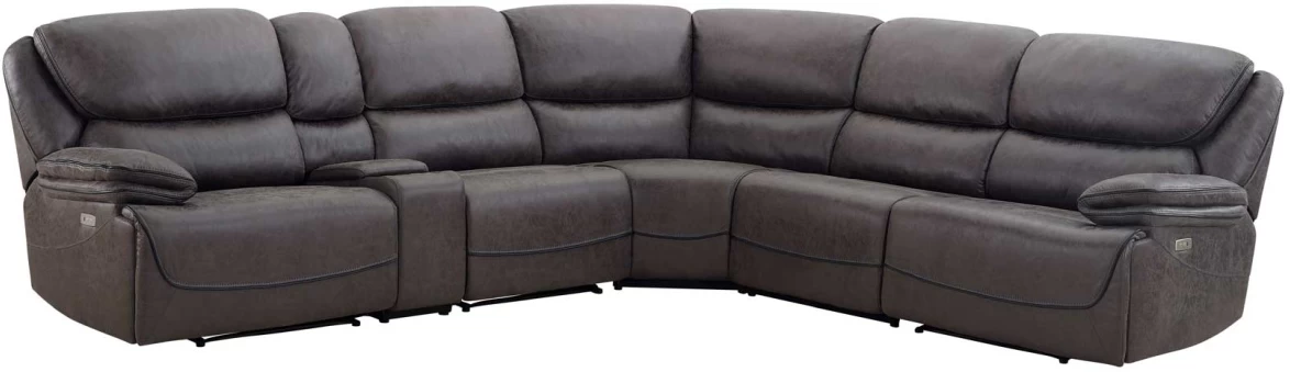 Steve Silver Co.® Plaza Smoked Grey 6-Piece Power Reclining Sectional 1 Steve Silver Co.® Plaza Smoked Grey 6-Piece Power Reclining Sectional