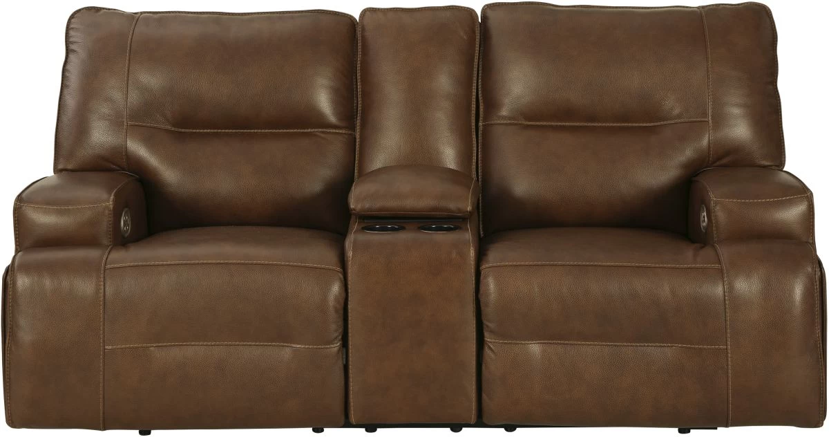 Signature Design By Ashley® Francesca Auburn Power Reclining Loveseat With Console 3 Signature Design By Ashley® Francesca Auburn Power Reclining Loveseat With Console - Image 3