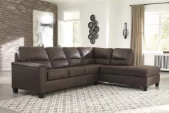 Signature Design By Ashley® Navi 2-Piece Chestnut Left-Arm Facing Sectional With Chaise -Furniture comprehensive store ff121ae8 ae52 4e19 94e2 d1e5a814004c
