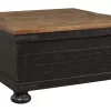 Signature Design By Ashley® Valebeck Two-Tone Square Lift Top Coffee Table