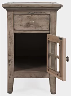 Jofran Inc. Rustic Shores Dark Brown Power Chairside Table -Furniture comprehensive store ffbd7314 3c39 47bc b2d6 b6ff39642d25