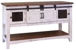 International Furniture Direct Pueblo White Sofa Table